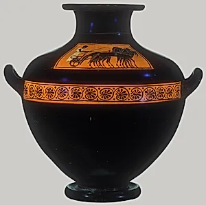 Terracotta hydria: kalpis (water jar)