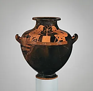 Terracotta hydria: kalpis (water jar)