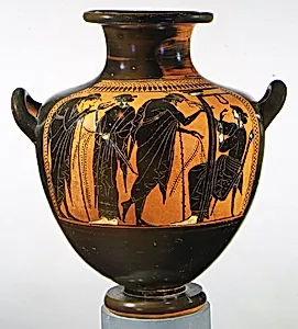 Terracotta hydria: kalpis (water jar)