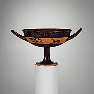 Terracotta kylix: band-cup (drinking cup)