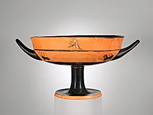 Terracotta kylix: lip-cup (drinking cup)