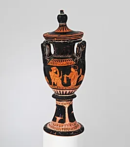 Terracotta lebes gamikos (round-bottomed bowl with handles and stand used in weddings) by Group of Berlin 2406