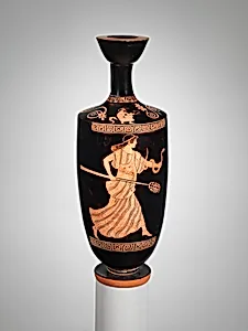 Terracotta lekythos (oil flask) by Hermonax