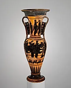Terracotta loutrophoros (ceremonial vase for water)