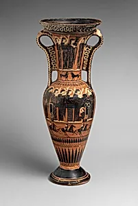 Terracotta loutrophoros (ceremonial vase for water)