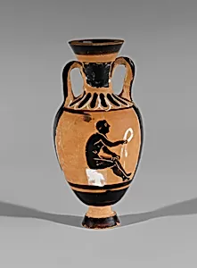 Terracotta miniature Panathenaic amphora
