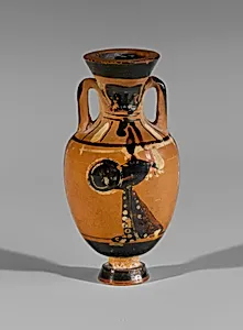 Terracotta miniature Panathenaic amphora