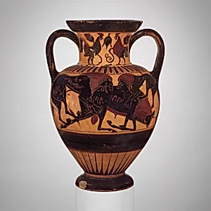 Terracotta neck-amphora (jar) by Polyphemos Group