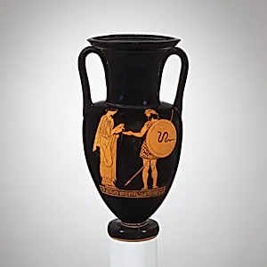 Terracotta Nolan neck-amphora (jar) by Westreenen Painter
