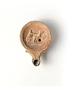 Terracotta oil lamp