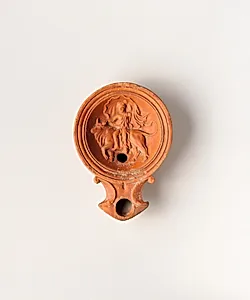 Terracotta oil lamp