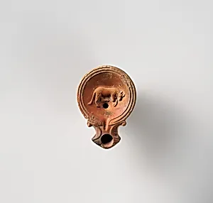 Terracotta oil lamp