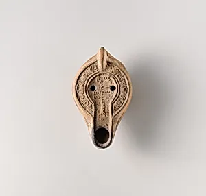 Terracotta oil lamp