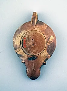 Terracotta oil lamp