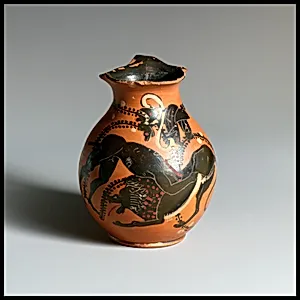 Terracotta oinochoe (jug) by Class of the Red-Bodied Oinochoai III