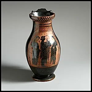 Terracotta oinochoe: olpe (round-mouthed jug)