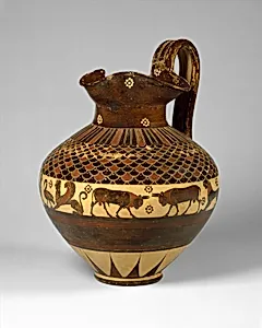 Terracotta oinochoe (wine jug) by Chigi Group