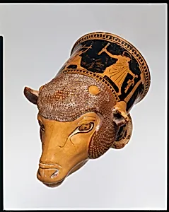 Terracotta rhyton (vase for libations or drinking)