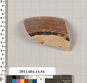 Terracotta rim fragment of a bowl by Unknown Artist