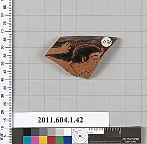 Terracotta rim fragment of a kylix (drinking cup)