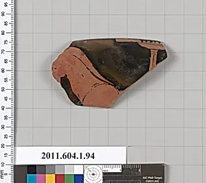 Terracotta rim fragment of a kylix (drinking cup)