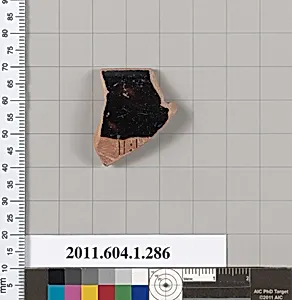 Terracotta rim fragment of a kylix (drinking cup)