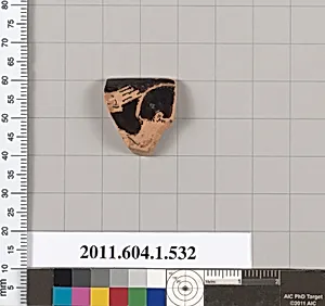Terracotta rim fragment of a kylix (drinking cup)