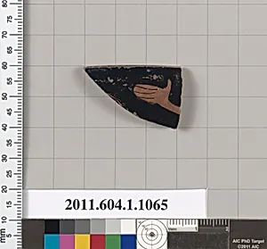 Terracotta rim fragment of a kylix (drinking cup)