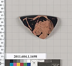Terracotta rim fragment of a kylix (drinking cup)