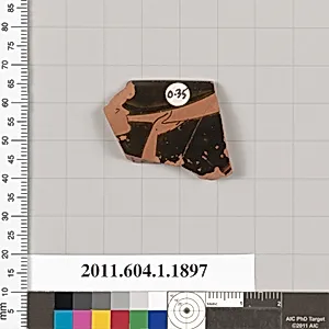 Terracotta rim fragment of a kylix (drinking cup)