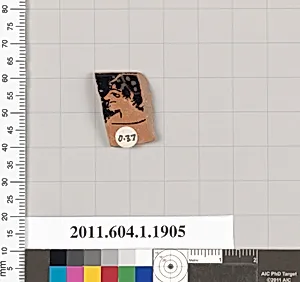Terracotta rim fragment of a kylix (drinking cup)