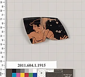 Terracotta rim fragment of a kylix (drinking cup)