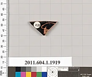 Terracotta rim fragment of a kylix (drinking cup)