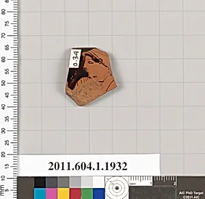 Terracotta rim fragment of a kylix (drinking cup)