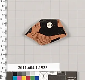Terracotta rim fragment of a kylix (drinking cup)