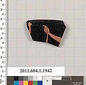 Terracotta rim fragment of a kylix (drinking cup)