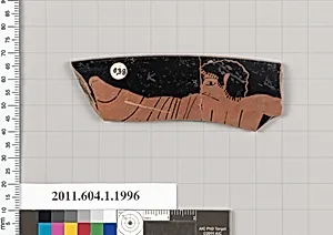 Terracotta rim fragment of a kylix (drinking cup)