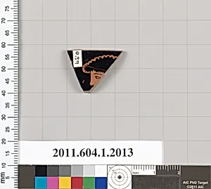 Terracotta rim fragment of a kylix (drinking cup)