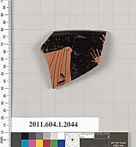 Terracotta rim fragment of a kylix (drinking cup)