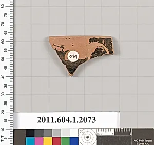 Terracotta rim fragment of a kylix (drinking cup)