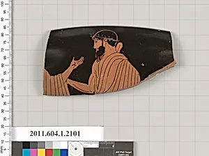 Terracotta rim fragment of a kylix (drinking cup)