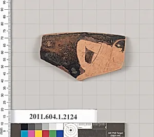 Terracotta rim fragment of a kylix (drinking cup)
