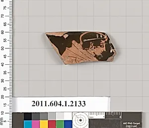 Terracotta rim fragment of a kylix (drinking cup)