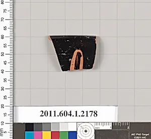 Terracotta rim fragment of a kylix (drinking cup)