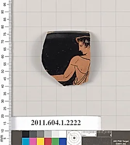 Terracotta rim fragment of a kylix (drinking cup)