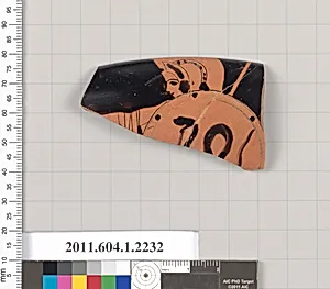 Terracotta rim fragment of a kylix (drinking cup)
