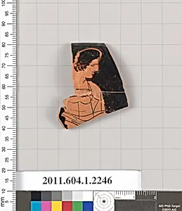 Terracotta rim fragment of a kylix (drinking cup)
