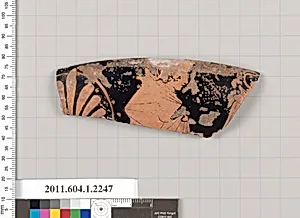Terracotta rim fragment of a kylix (drinking cup)