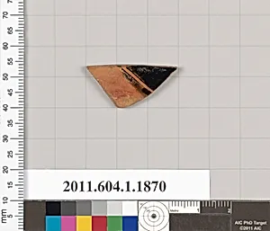 Terracotta rim fragment of a kylix (drinking cup)