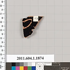 Terracotta rim fragment of a kylix (drinking cup)